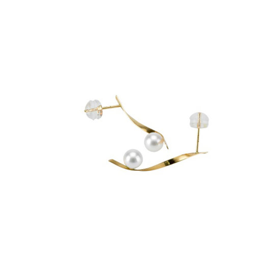 GeleiStory/GeleiStory平衡木系列18K金AKOYA海珠獨立設計師款耳釘 店鋪特惠