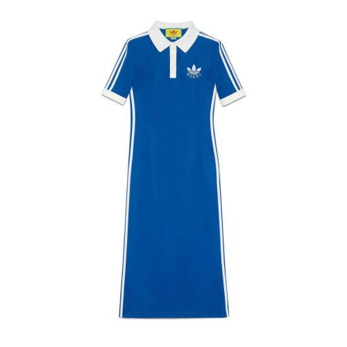  GUCCI古馳 22年秋冬 女士 adidas x Gucci聯(lián)名系列針織棉連衣裙 716446 XJEGU 4153