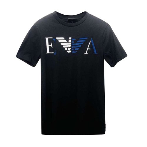 ARMANIJEANS/阿瑪尼牛仔/黑色男士短袖T恤（瑕疵折扣）