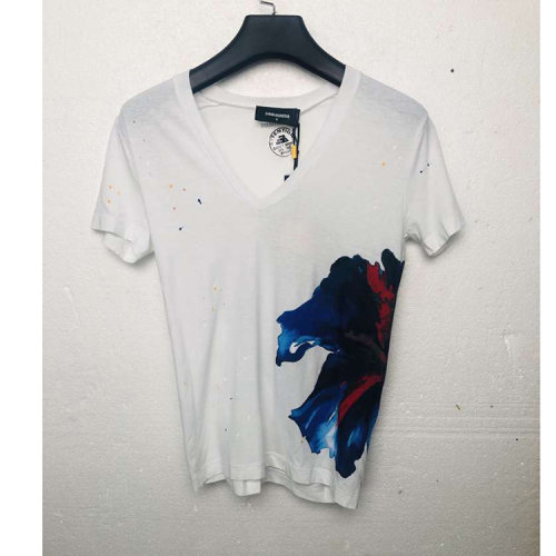 Dsquared2/D二次方 花色涂鴉女士短袖T恤