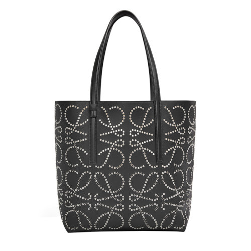 LOEWE/羅意威 22年新款 T系列 男士黑色小牛皮配提手T型鏤空浮雕標(biāo)志肩背手提托特包B657Z73X02-1100