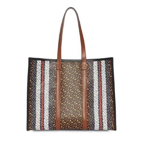 BURBERRY/博柏利 19秋冬 中性款式通用TB專屬標(biāo)識印花 單肩托特包 帆布手提包 80214881