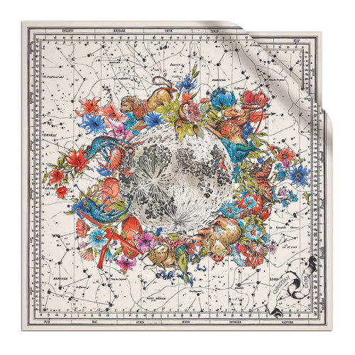 DIOR/迪奧新款 女士白色真絲斜紋Zodiac 印花方巾15ZOD090I607_C800
