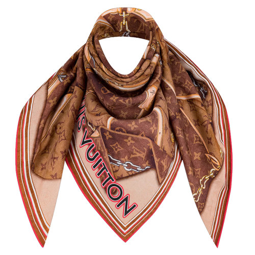 預定1個月 Louis Vuitton/路易威登新款 MORE AND MORE XS系列 女士棕色桑蠶絲羊絨混紡雙面圍巾披肩M76933