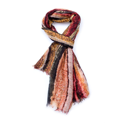 【DesignerAcc】SHOKAY/繡嘉限量款晚霞堆疊之美藝術(shù)印染牦牛絨披肩長(zhǎng)款兩用輕薄披肩圍巾