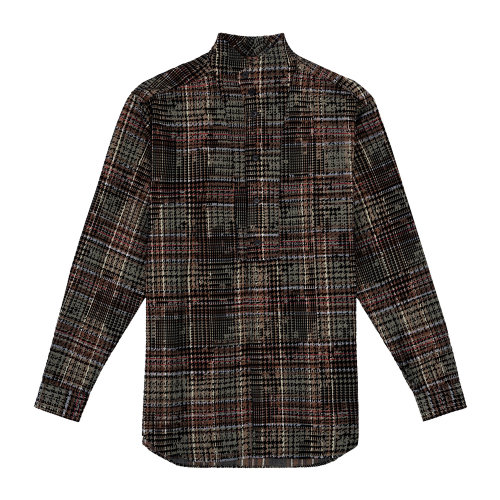 Emporio Armani 男士 黑拼淺咖色 純色休閑襯衫  91CF3L-9119C-039