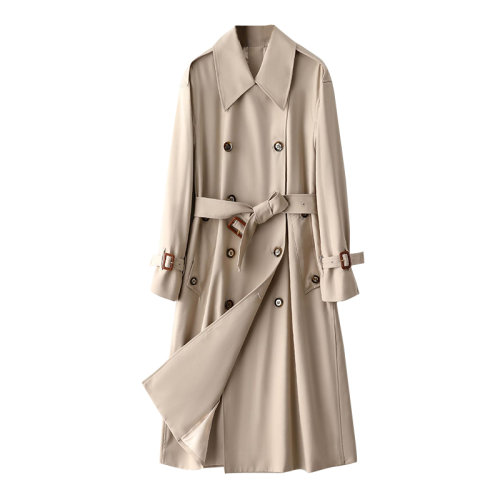 GeleiStory/GeleiStory 雙排扣風衣女長款秋冬新款氣質(zhì)炸街顯瘦英倫女士風衣