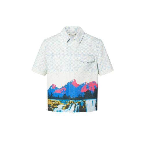 LV路易威登 22年秋冬 男士 短袖襯衫 風景圖案短袖牛仔襯衫 1AA5C2 1AA5C3 1AA5C1 1AA5C6 1AA5