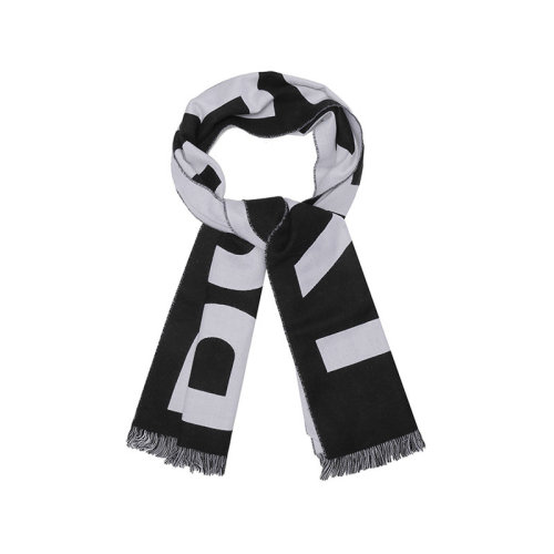 BURBERRY/博柏利 【22秋冬新款】 男女通用款羊毛保暖圍巾黑色徽標提花 80542141