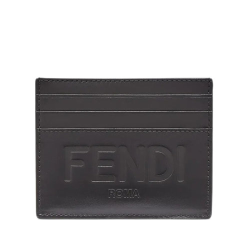 FENDI/芬迪  黑色光滑小牛皮FENDI ROMA印花卡包卡片夾7M0164AFCLF0GXN