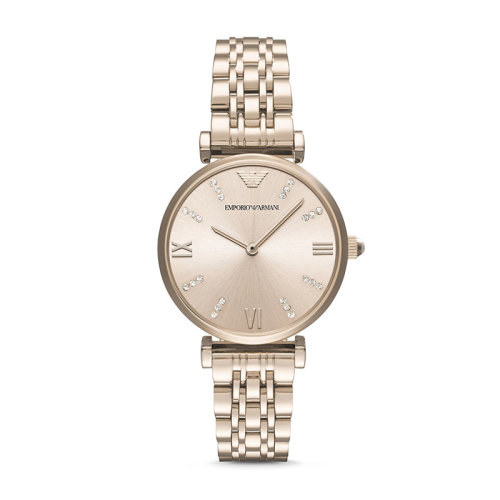 Emporio Armani/安普里奧阿瑪尼【買贈MAC口紅+禮盒】阿瑪尼手表女士Watch優(yōu)雅石英腕表 AR11059