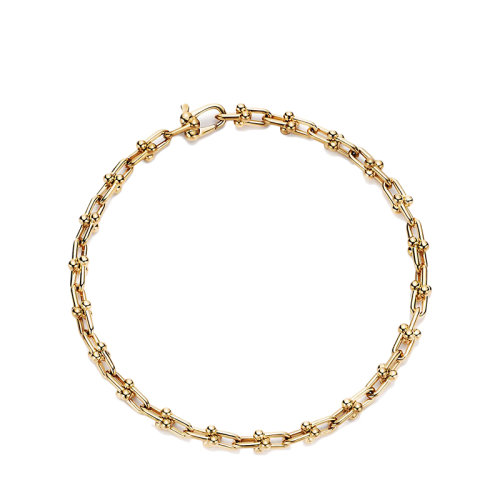 Tiffany & Co./蒂芙尼 22春夏新款HardWear系列 18K金黃金微型鏈環(huán)手鏈GRP10020