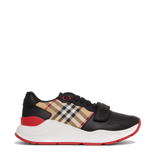 BURBERRY/博柏利 皮革拼 Vintage 格紋棉質(zhì)運(yùn)動(dòng)鞋 80381841