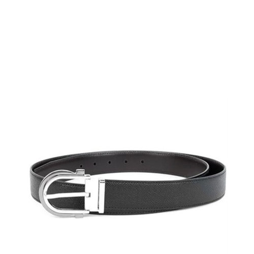 Salvatore Ferragamo/菲拉格慕 男士 黑色皮革時尚皮帶腰帶 670021 742591