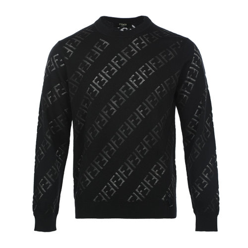 FENDI/芬迪21新品全幅FF圖案羊毛套頭男士針織衫/毛衣FZY111AH3B