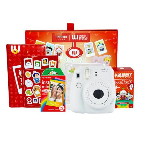 fujifilm/富士 mini9拍立得 長(zhǎng)草顏團(tuán)子禮盒（煙灰白）禮盒裝