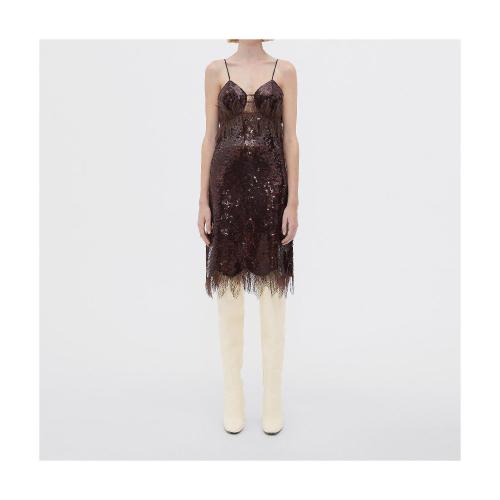  BV葆蝶家 22年秋冬 女士 連衣裙 robe en dentelle de lin florale avec sequins 716599V2F702