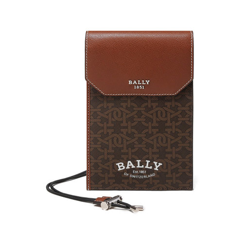 BALLY/巴利 男士TPU配皮單肩斜挎包頸部掛包手機(jī)包老花圖案 BOYD TML