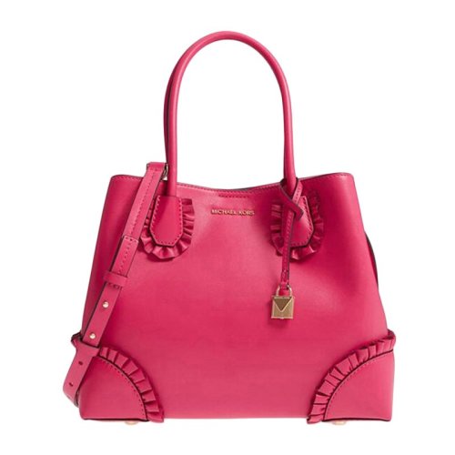 MichaelKors/邁克·科爾斯女士皮質(zhì)花邊裝飾時尚手提包單肩斜挎包