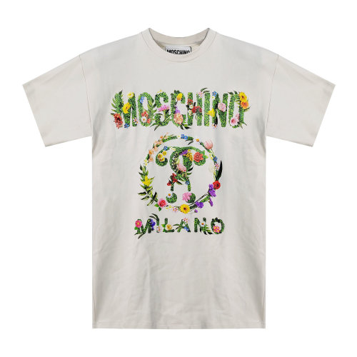 MOSCHINO/莫斯奇諾白色女士短袖連衣裙