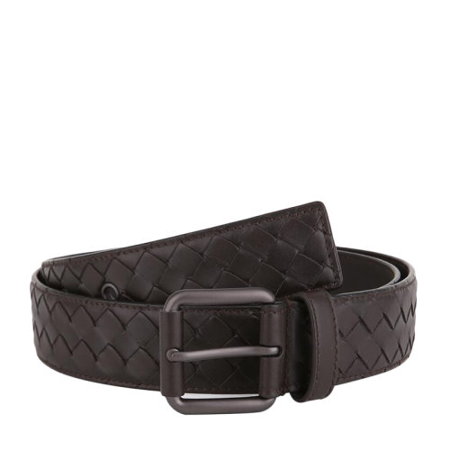 Bottega Veneta/葆蝶家 寶緹嘉 男士編織紋咖啡色皮質(zhì)針扣腰帶 407396 V4650 2006