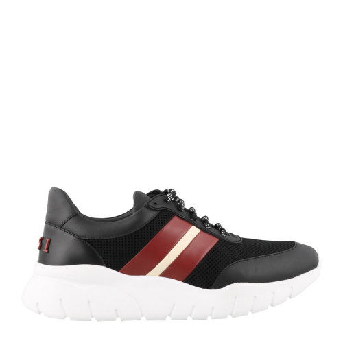 BALLY 巴利 男士 鞋靴  黑色白底系帶網(wǎng)面經(jīng)典條紋休閑運(yùn)動(dòng)鞋 男士休閑運(yùn)動(dòng)鞋