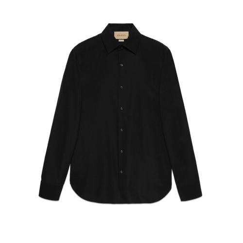  GUCCI古馳 22年秋冬 男士 雙G棉府綢襯衫 694241 ZAJK0 1000