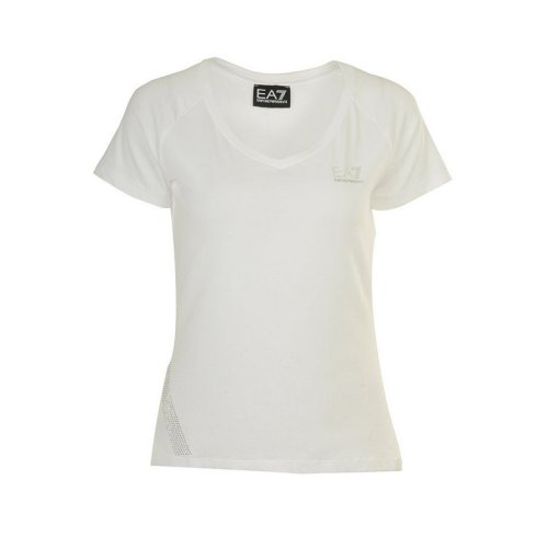  Emporio Armani/安普里奧阿瑪尼 女士米白色棉質(zhì)短袖T恤 3YTT62 J28Z 1100 PLFSX