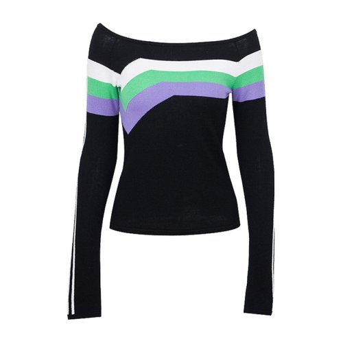 【Designer Womenwear】Chris by Christopher Bu/卜柯文 18秋冬女士針織衫/毛衣羊毛針織毛衣一字肩毛衣