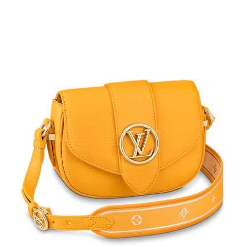 Louis Vuitton/路易威登 22春夏新款PONT 9 SOFT系列 女士小號(hào)陽(yáng)光色粒面牛皮革金扣翻蓋開(kāi)合單肩斜挎包M59290