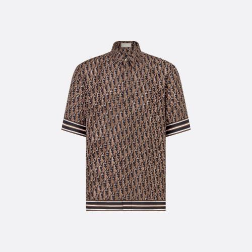 DIOR迪奧 22年春夏 男士 長袖襯衫 Chemise a manches courtes Dior Oblique Pixel 193C54_475