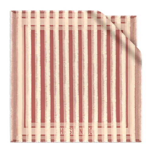 DIOR/迪奧 女士粉色桑蠶絲混紡棉質(zhì)經(jīng)典字母徽標(biāo)提花飾邊D-Stripes條紋裝飾絲巾方巾頭巾圍巾 12DST070-I916-420