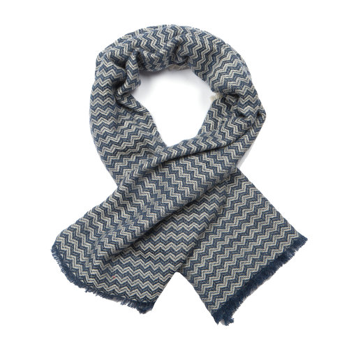 【Designer Acc】SHOKAY/繡嘉 春夏新款經(jīng)典雙色鋸齒紋方巾皮馬棉牦牛絨混紡舒適透氣方巾圍巾