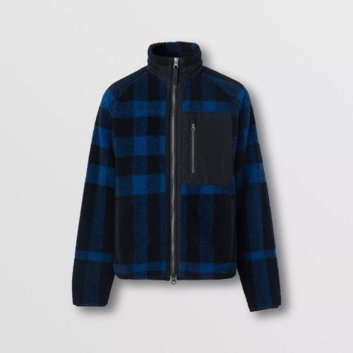  BURBERRY 22年秋冬 男士 大號(hào)格紋高領(lǐng)絨頭外套 80596831