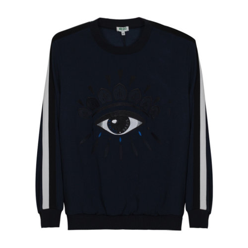 KENZO/高田賢三   凱卓女裝 眼睛圖案 女士深藍色時尚百搭圓領(lǐng)秋冬衛(wèi)衣 2TO0745AC.76 LXB015C