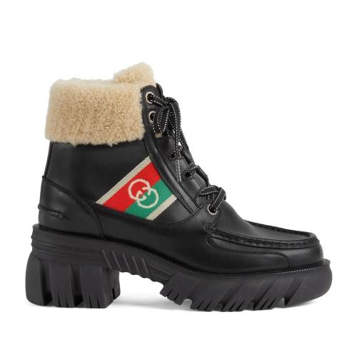  GUCCI古馳 22年秋冬 女士 女士條紋踝靴 670406 DTNH0 1185