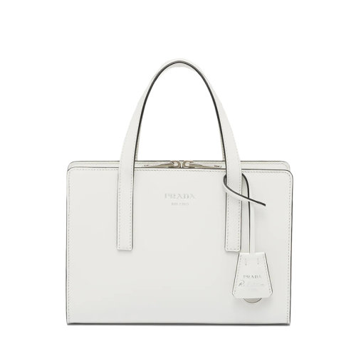 PRADA/普拉達 22新款Re-Edition 1995系列 女士迷你款白色皮革熱印徽標配拉鏈式隔層單肩斜挎手提包1BA357_ZO6_F0PG7_V_OOO