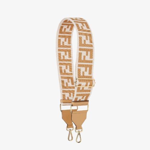  FENDI芬迪 22年春夏 女士 肩帶 米色絲帶肩帶 8A_V134AHM5F1FNR