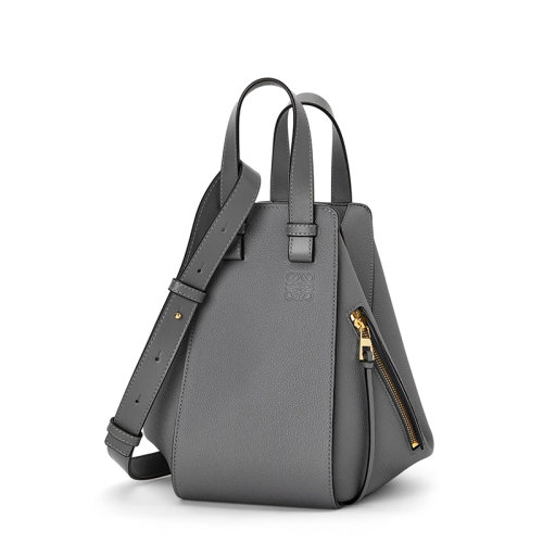  LOEWE/羅意威 22新款Hammock系列 女士小號瀝青灰色柔軟粒面牛皮革單肩斜挎手提吊床包A538S35X51-1640