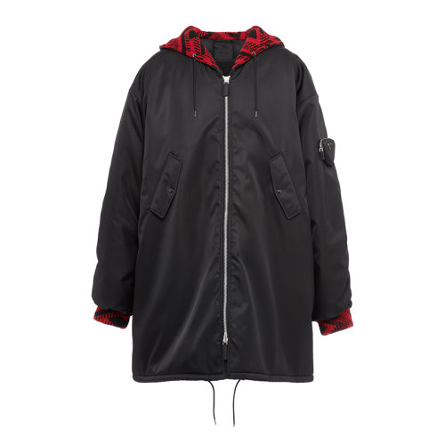 PRADA/普拉達(dá) Re-Nylon系列 男士黑色再生尼龍大衣SGB896_1WQ8_F0002_S_212