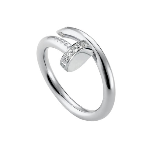 CARTIER/卡地亞 經(jīng)典Juste un Clou系列 18K金白金鑲鉆釘子戒指  B4092700