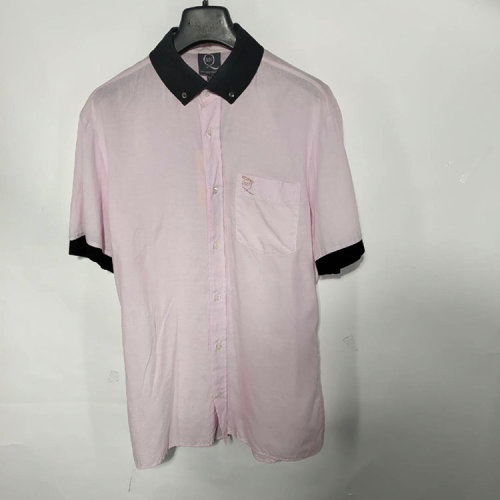 Alexander McQueen/亞歷山大麥昆 粉色男士短袖襯衫(瑕疵折扣）