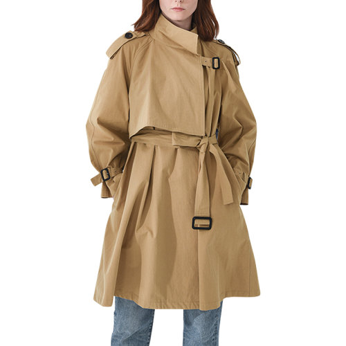 GeleiStory/GeleiStory 秋季新款英倫風卡其色氣質風衣外套女中長款小個子 女士風衣