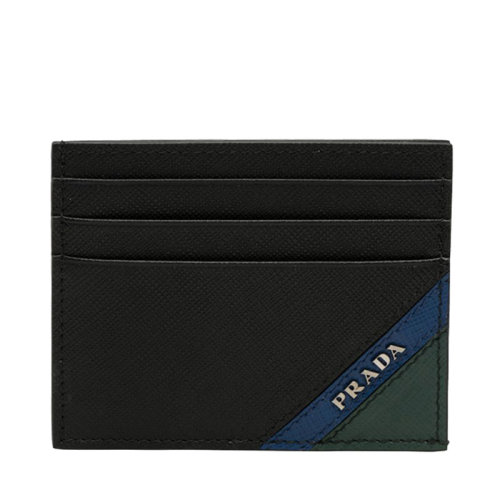 PRADA/普拉達(dá) 男士 男包 黑色皮革小型皮具卡片夾 2MC223-2EGO-F0575