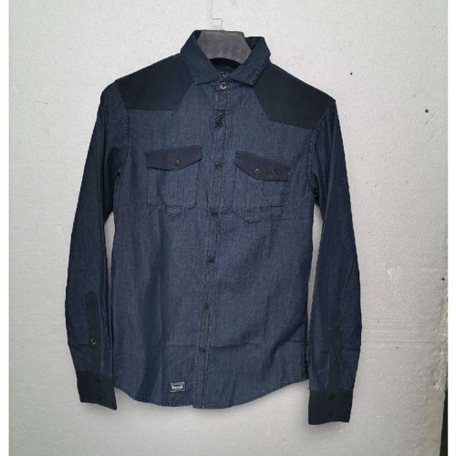 ARMANI JEANS/阿瑪尼牛仔 深藍色男士長袖襯衫