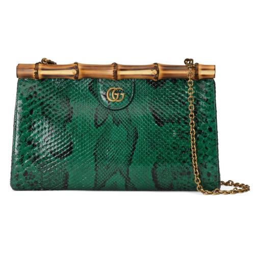  GUCCI古馳 22年秋冬 女士 Gucci Diana竹節(jié)蟒蛇皮手拿包 675793 LU30T 3120