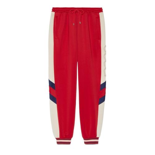  GUCCI古馳 22年秋冬 男士 飾織帶氯丁橡膠慢跑長(zhǎng)褲 715190 XJETH 6480