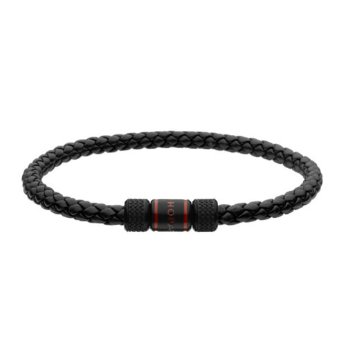 Chopard/蕭邦 22春夏新款CLASSIC RACING系列 黑色編織小牛皮人字紋紅黑色搭扣運動風(fēng)賽車手鏈95016-0265