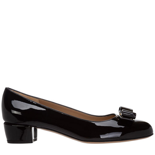 Salvatore Ferragamo/菲拉格慕 女士 女鞋 黑色皮革時(shí)尚中跟鞋 01B221 591963