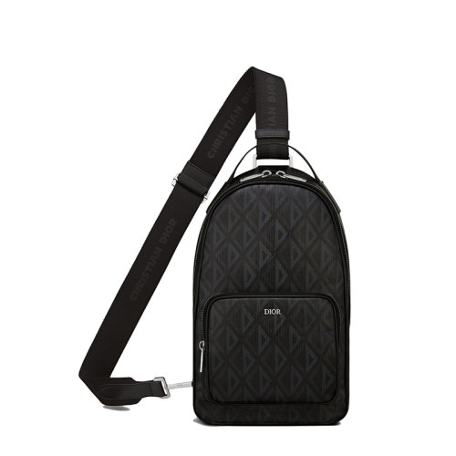 DIOR/迪奧 22春夏新款RIDER系列 男士迷你黑色CD Diamond圖案帆布單肩斜挎手提包1ESBO038CDP_H43E